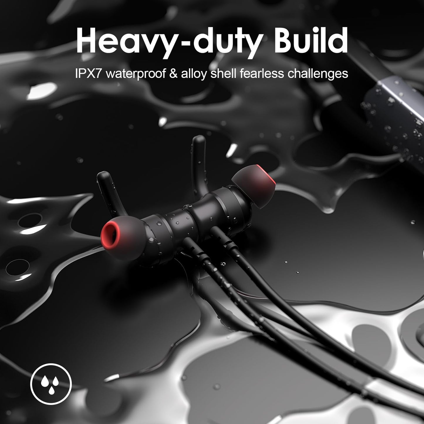 Rythflo Bluetooth Headphones, 150H Playtime Wireless Bluetooth Earbuds w/Mic in-Ear Magnetic Neckband Earphone, IPX7 Sweatproof Deep Bass Headset for Home, Traveling, Outdoor, Business Trips