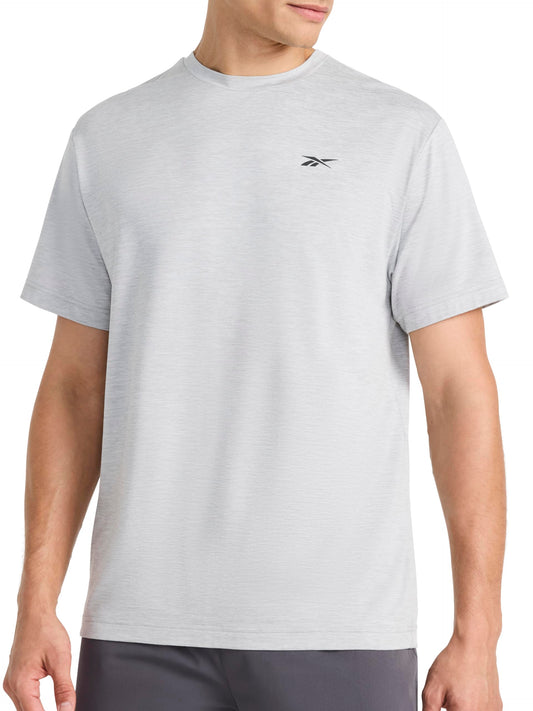 Reebok Men's Strike Short Sleeve Crewneck T-Shirt, Standard Fit, Lightweight Stretch Poly Jersey Fabric