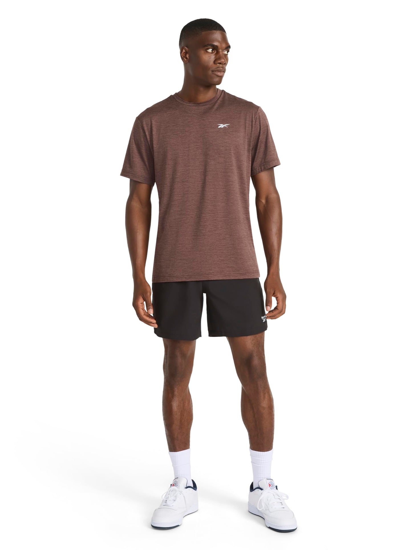 Reebok Men's Strike Short Sleeve Crewneck T-Shirt, Standard Fit, Lightweight Stretch Poly Jersey Fabric