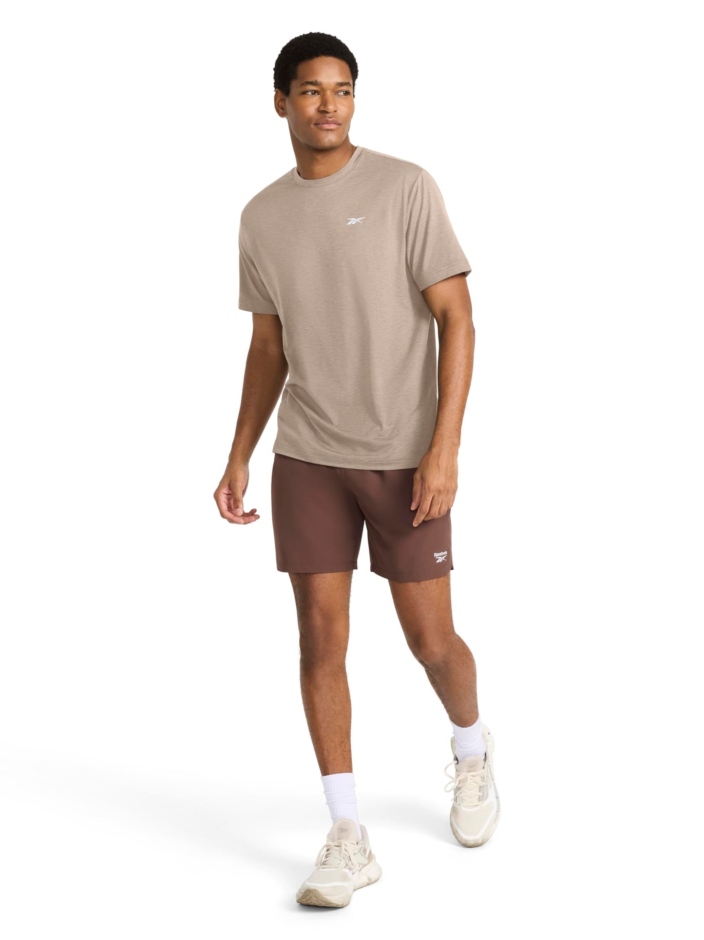 Reebok Men's Strike Short Sleeve Crewneck T-Shirt, Standard Fit, Lightweight Stretch Poly Jersey Fabric