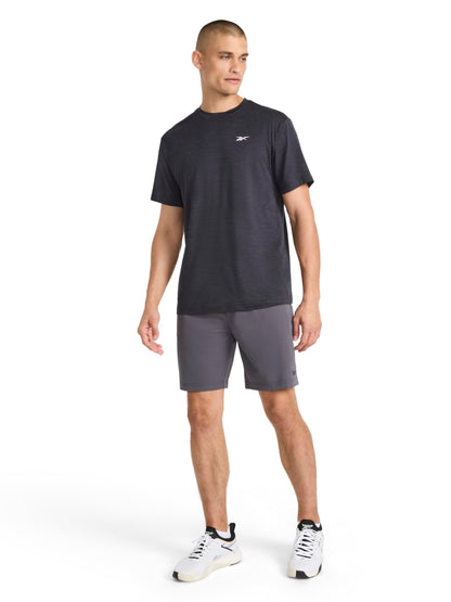 Reebok Men's Strike Short Sleeve Crewneck T-Shirt, Standard Fit, Lightweight Stretch Poly Jersey Fabric