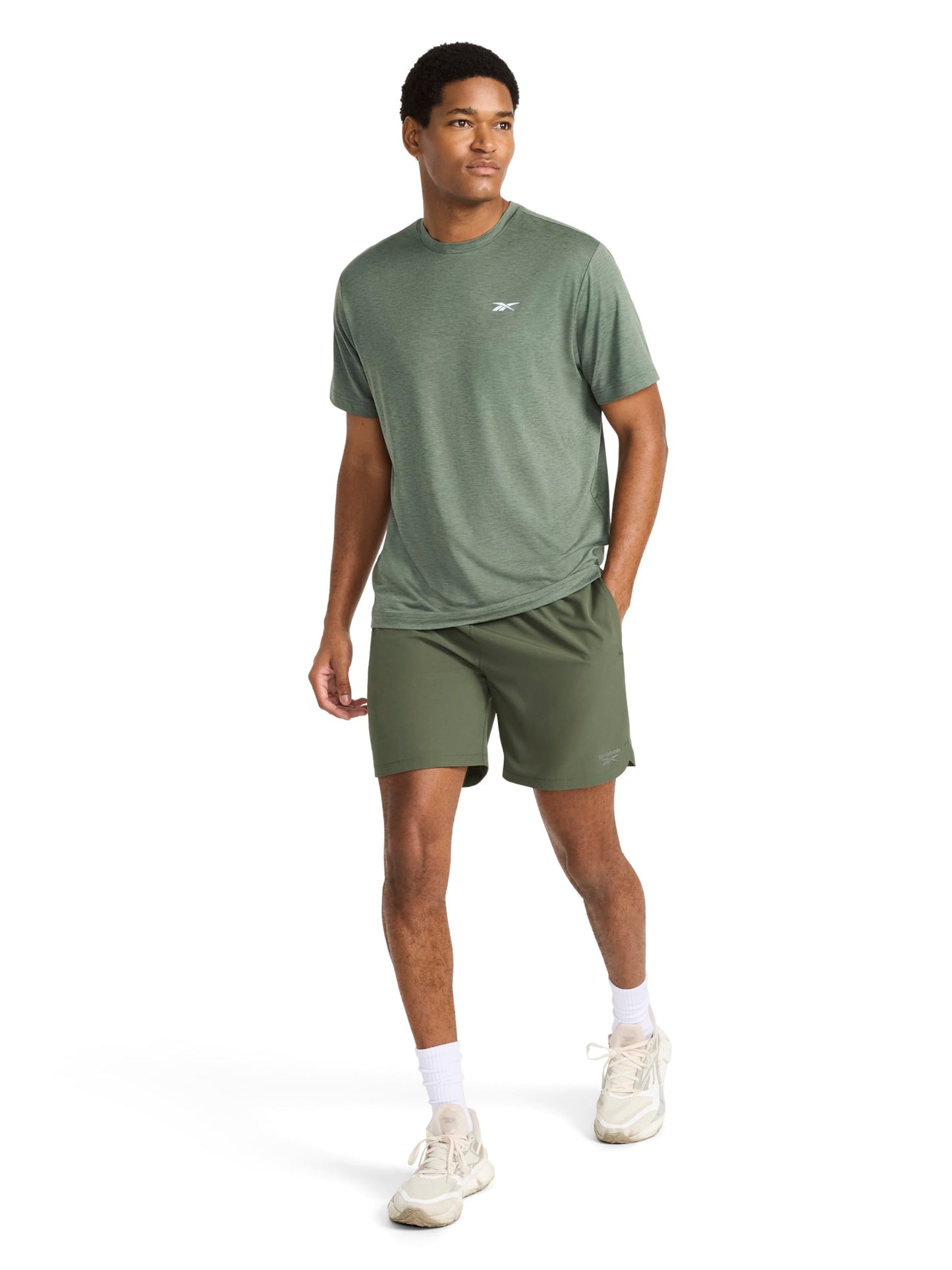 Reebok Men's Strike Short Sleeve Crewneck T-Shirt, Standard Fit, Lightweight Stretch Poly Jersey Fabric