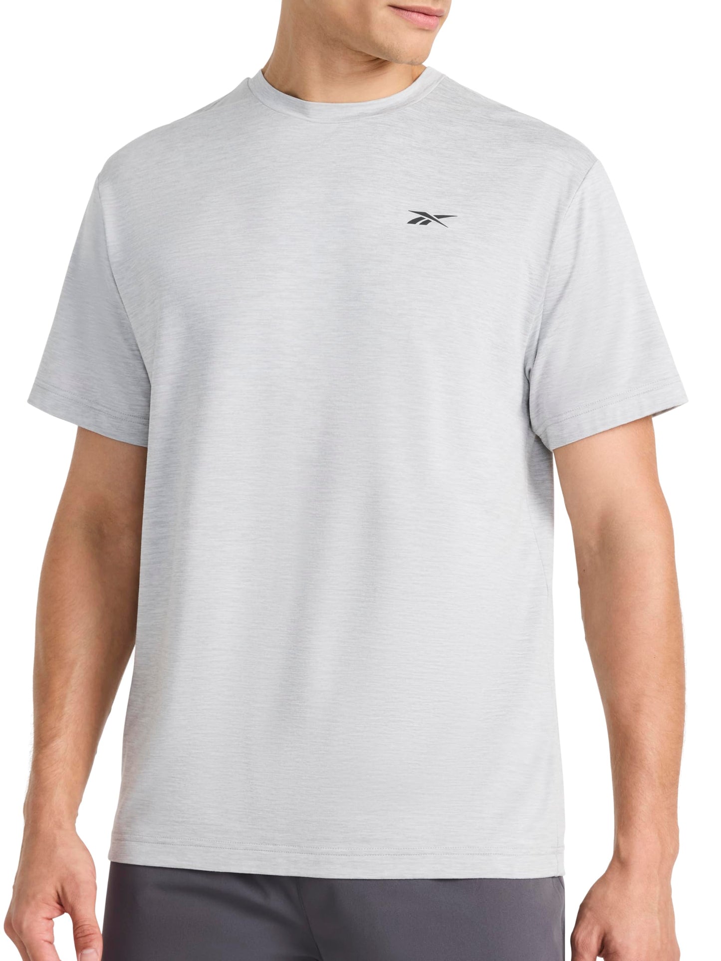 Reebok Men's Strike Short Sleeve Crewneck T-Shirt, Standard Fit, Lightweight Stretch Poly Jersey Fabric