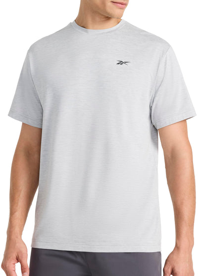 Reebok Men's Strike Short Sleeve Crewneck T-Shirt, Standard Fit, Lightweight Stretch Poly Jersey Fabric