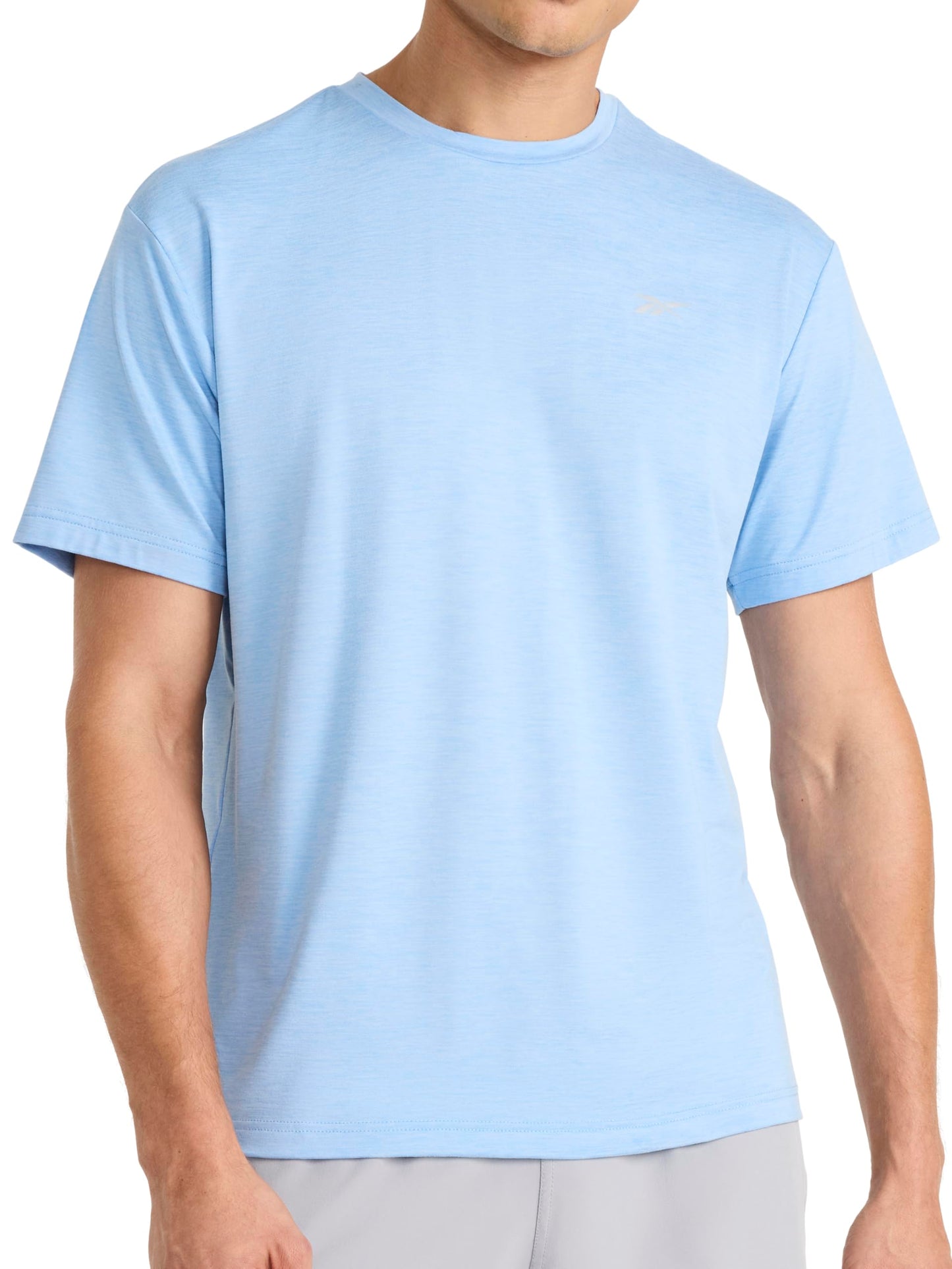 Reebok Men's Strike Short Sleeve Crewneck T-Shirt, Standard Fit, Lightweight Stretch Poly Jersey Fabric