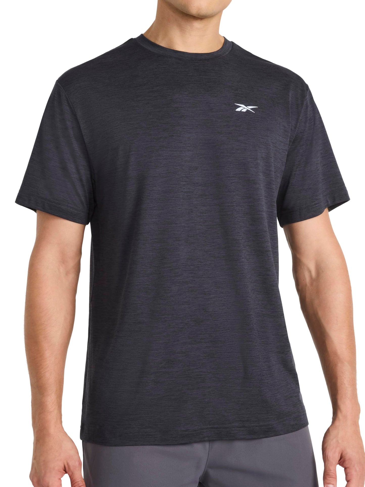 Reebok Men's Strike Short Sleeve Crewneck T-Shirt, Standard Fit, Lightweight Stretch Poly Jersey Fabric
