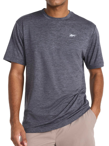 Reebok Men's Strike Short Sleeve Crewneck T-Shirt, Standard Fit, Lightweight Stretch Poly Jersey Fabric