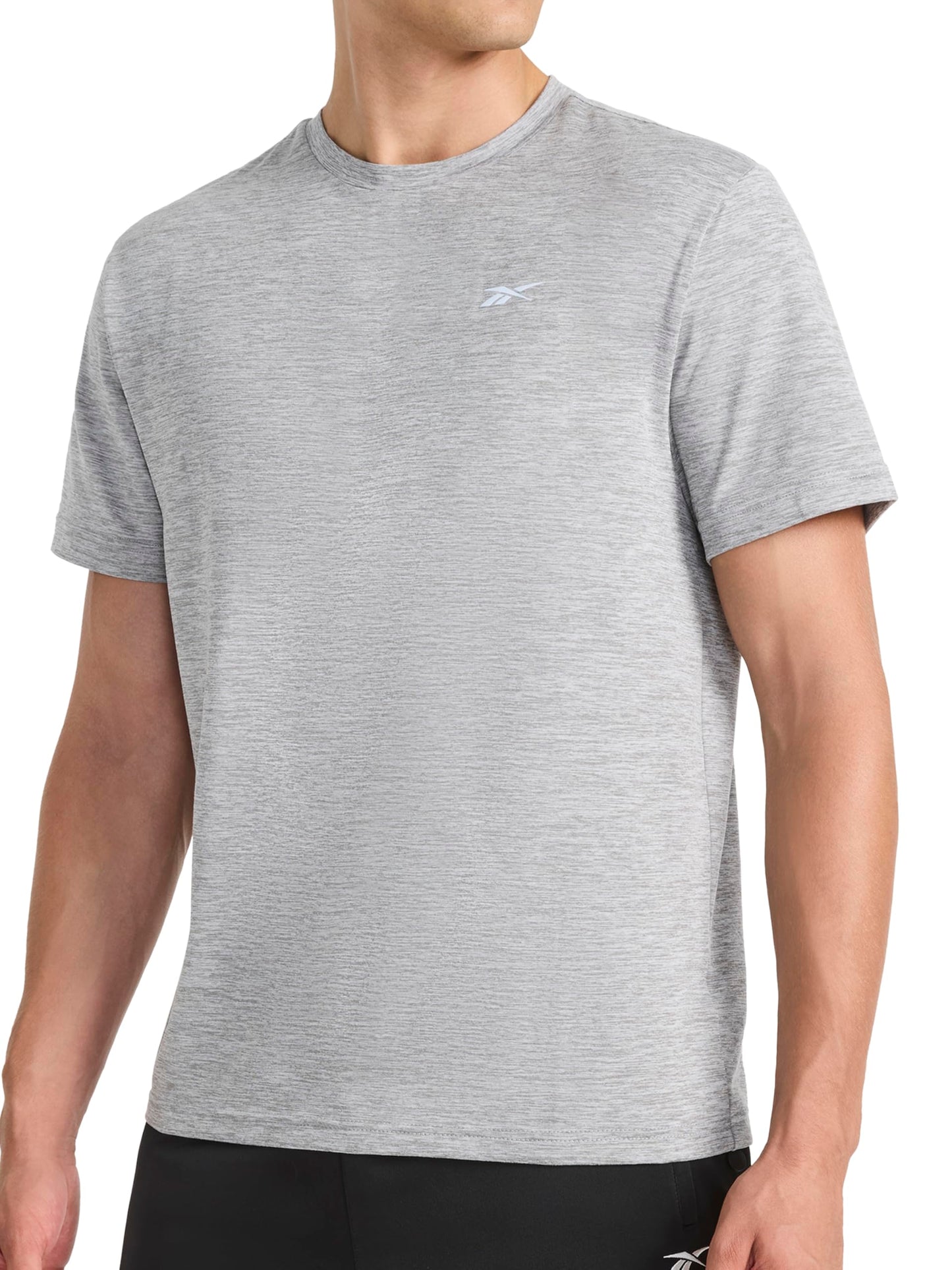 Reebok Men's Strike Short Sleeve Crewneck T-Shirt, Standard Fit, Lightweight Stretch Poly Jersey Fabric