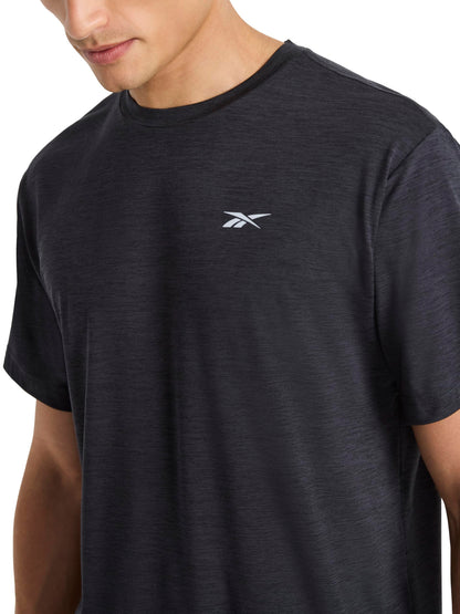Reebok Men's Strike Short Sleeve Crewneck T-Shirt, Standard Fit, Lightweight Stretch Poly Jersey Fabric