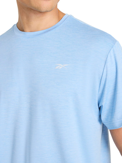 Reebok Men's Strike Short Sleeve Crewneck T-Shirt, Standard Fit, Lightweight Stretch Poly Jersey Fabric