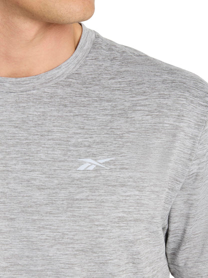 Reebok Men's Strike Short Sleeve Crewneck T-Shirt, Standard Fit, Lightweight Stretch Poly Jersey Fabric